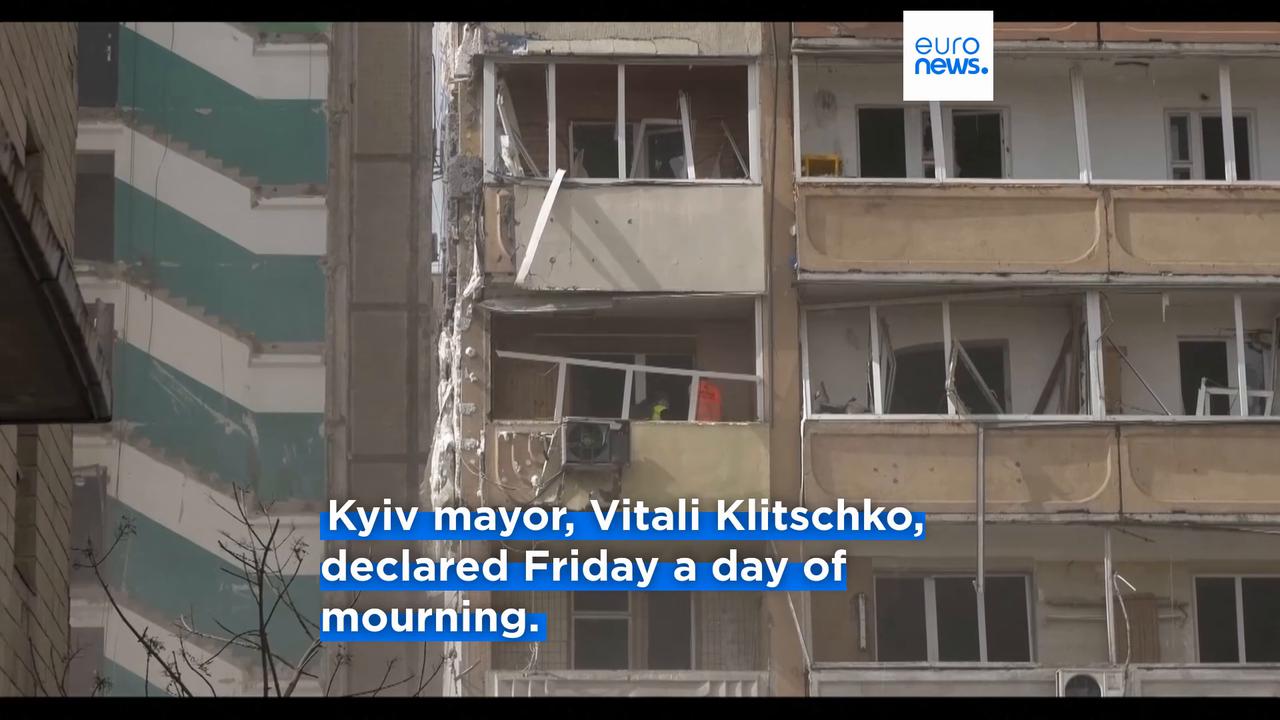 Video thumbnail for Death toll from large-scale Russian attack that slammed Ukraine rises to 24