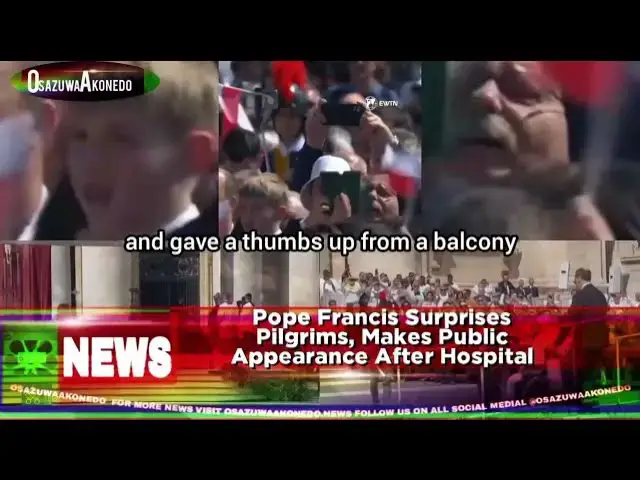 Video thumbnail for Pope Francis Surprises Pilgrims, Makes Public Appearance After Hospital