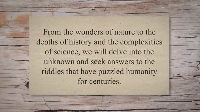 'Video thumbnail for Enigmatic Earth: Unveiling the World's Riddles from Nature to Science'