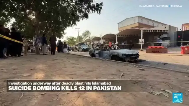 'Video thumbnail for Pakistan investigates suicide bombing that killed 12 outside an Islamabad court'