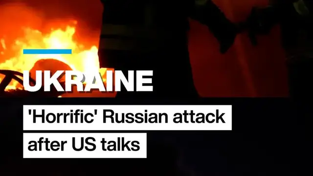 Video thumbnail for Russia pounds Kyiv, ending three-day halt for US talks
