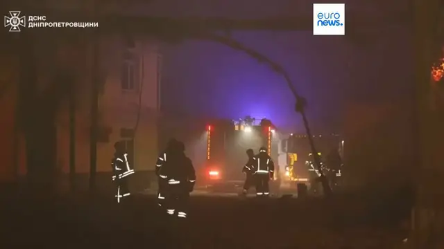 Video thumbnail for Russian drones strike Ukrainian public broadcaster newsroom in Dnipro, injuring two