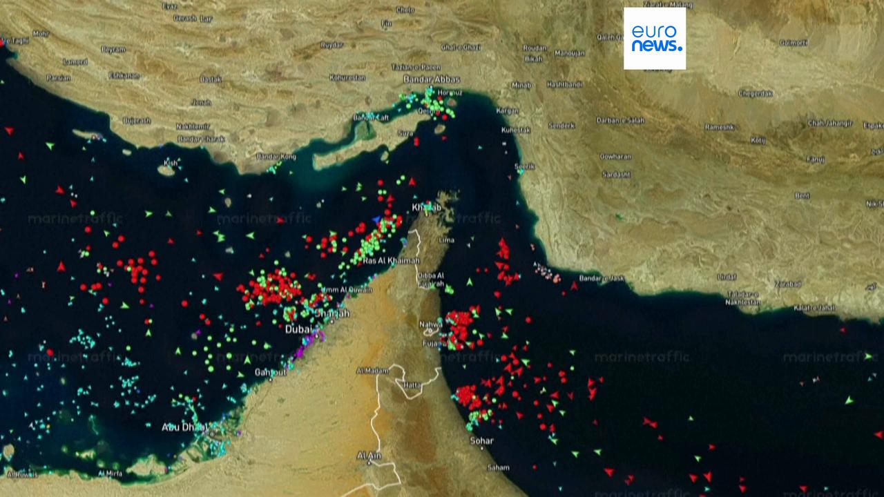 Video thumbnail for Timelapse footage shows maritime traffic around Gulf, Straight of Hormuz