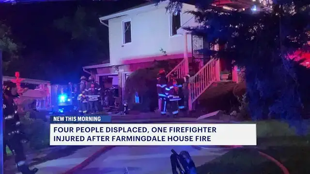 Video thumbnail for Four displaced following house fire in Farmingdale