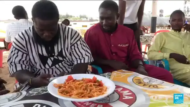 Video thumbnail for Spaghetti man goes viral in Togo