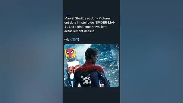 Video thumbnail for Marvel Studios et Sony Pictures ont déjà l’histoire de ‘SPIDER-MAN 4’.