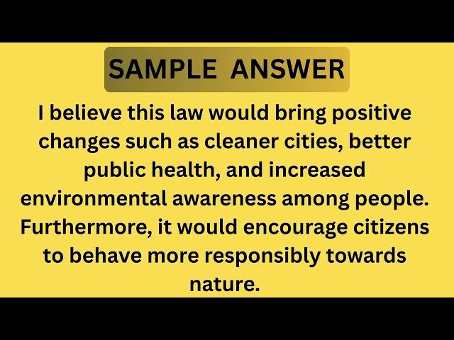 Video thumbnail for Describe a New Law You Would Like to Introduce in Your Country | IELTS Cue Card 2026