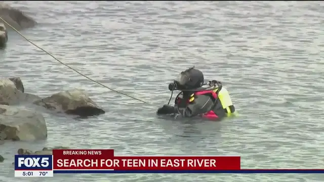 Video thumbnail for Frantic search for teen missing in the East River