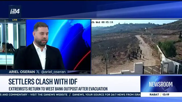 Video thumbnail for Settlers clash with IDF: Extremists return to West Bank outpost after evacuation