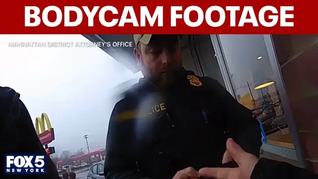 Video thumbnail for Newly released bodycam footage shows Mangione's arrest