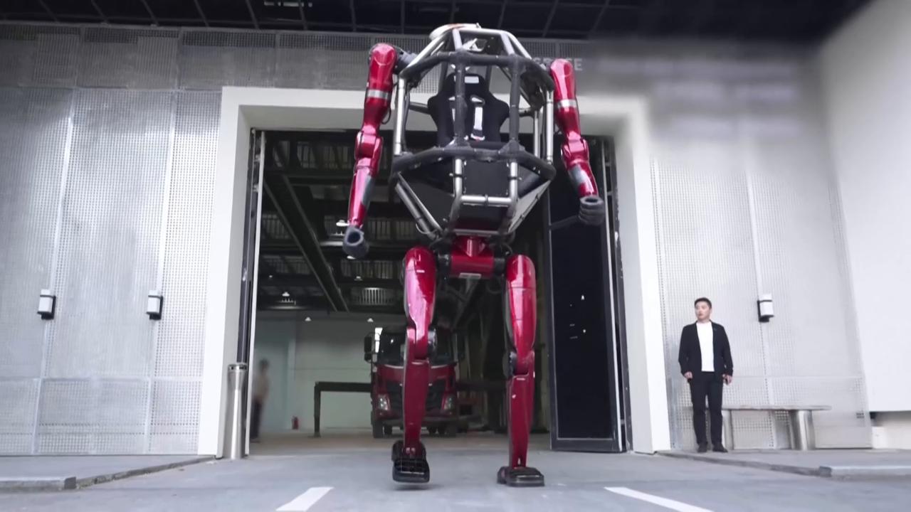 Video thumbnail for China’s Unitree unveils transformable humanoid ‘mecha’ robot with cockpit