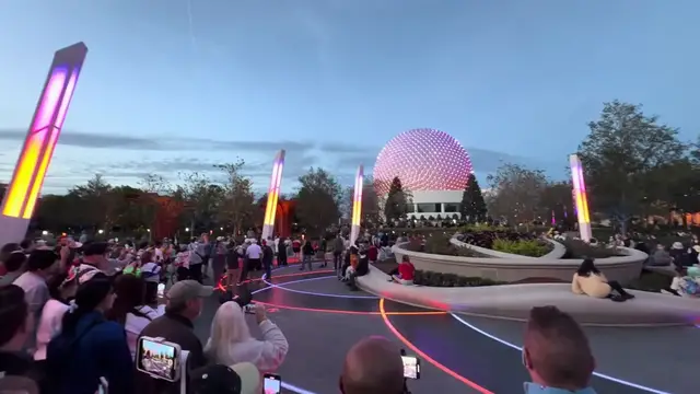 'Video thumbnail for World Celebration Lights Dance with Spaceship Earth Beacon of Lights Show'