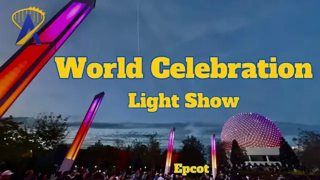 'Video thumbnail for World Celebration Lights Dance with Spaceship Earth Beacon of Lights Show'