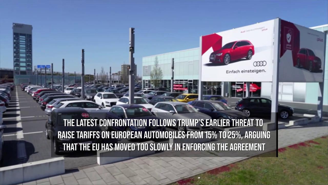 Video thumbnail for Trump Gives EU July 4 Deadline to Finalise Trade Deal or Face Higher Tariffs.