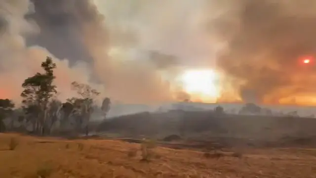 Video thumbnail for Spain: Wildfire Explodes Across Huelva Hills As Massive Flames Race Through Dry Terrain.