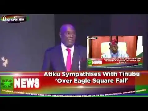 Video thumbnail for Atiku Sympathises With Tinubu 'Over Eagle Square Fall' ~ OsazuwaAkonedo