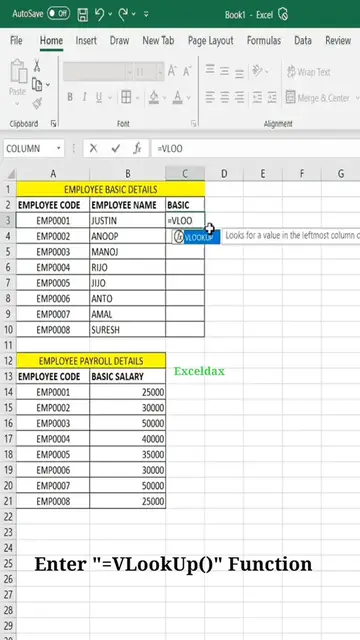 'Video thumbnail for How to use the VLOOKUP function in Excel _ ExcelDax'