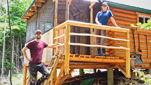 Video thumbnail for Building A Log Cabin | Ep. 68 | We made too many mistakes on this project - Porch Railing