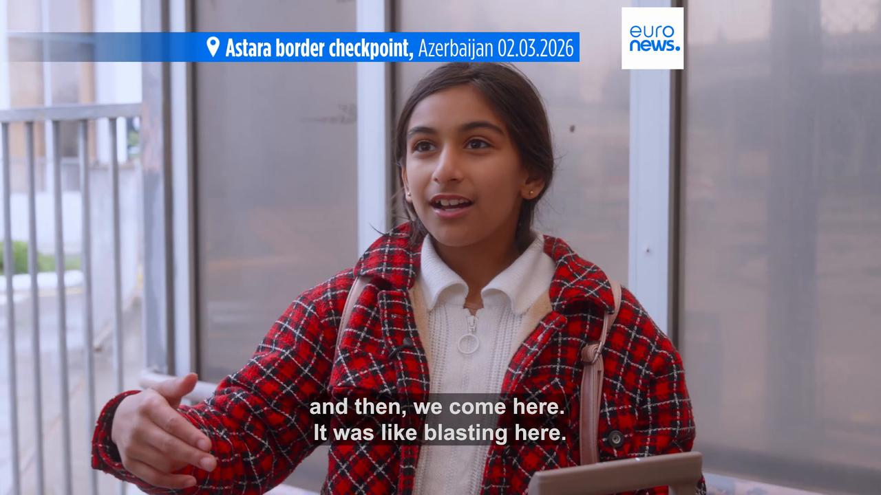 Video thumbnail for Hundreds of foreign nationals evacuate from Iran to Azerbaijan amid escalating conflict