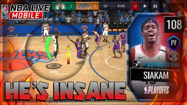 'Video thumbnail for knyt: insane siakam gameplay! 108 pascal siakam from the logo in nba live mobile 20'