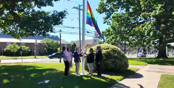Video thumbnail for Stratford holds flag raising at town hall to kick off Pride Month