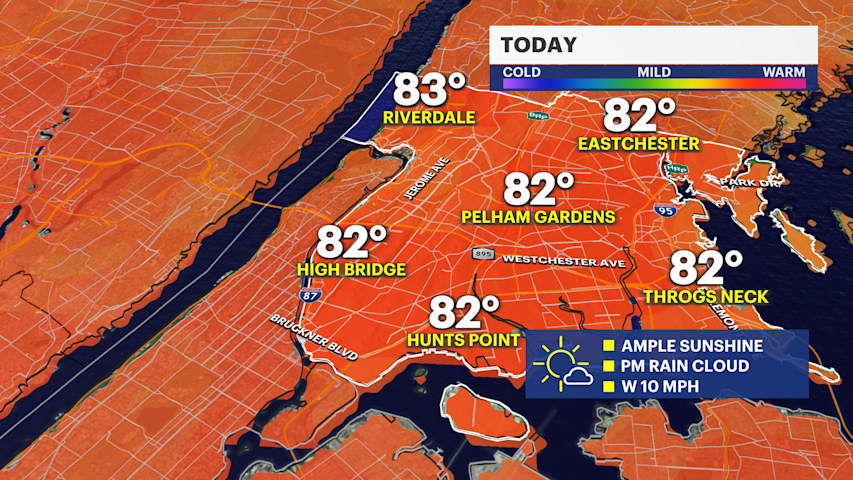 Video thumbnail for Sunny Sunday in The Bronx: First heat wave of 2026 expected this week