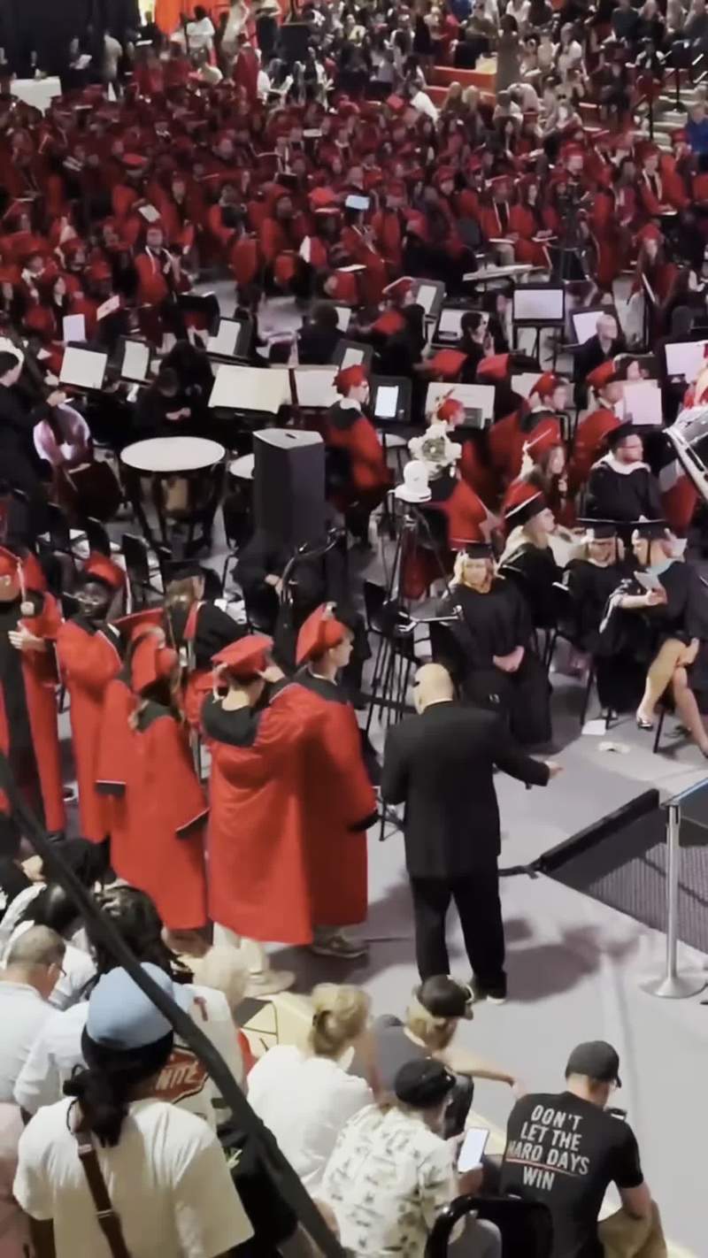 Video thumbnail for Graduate Nails a Backflip on Stage during Commencement