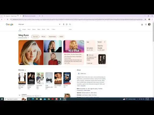 Video thumbnail for Meg Ryan Age Calculator https://movrq.com/agecalculator/