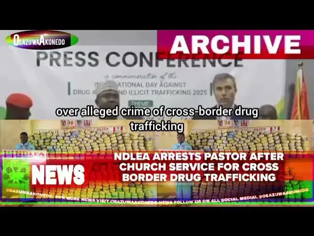 'Video thumbnail for NDLEA Arrests Pastor After Church Service For Cross Border Drug Trafficking'