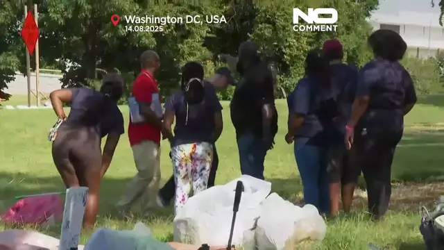 'Video thumbnail for Homeless camps cleared in controversial policing push in Washington'