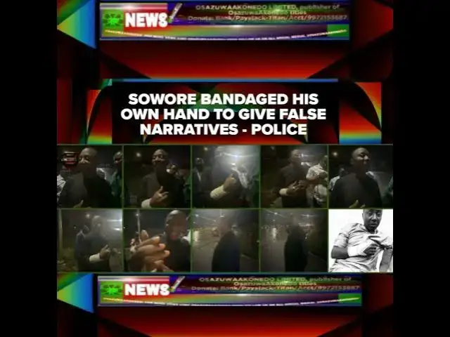 Video thumbnail for Sowore Bandaged His Own Hand To Give False Narratives - Police