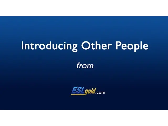 Video thumbnail for Free English Lessons: Introducing Other People Video