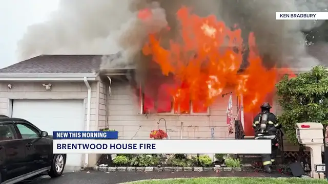 Video thumbnail for Brentwood home erupts in flames