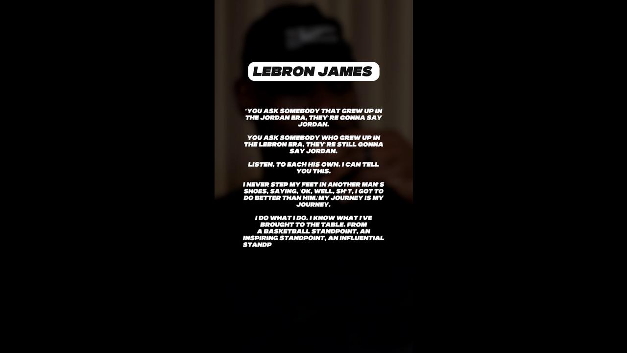 Video thumbnail for LeBron James Finally Settles Where He Stands Against Michael Jordan in the GOAT Debate