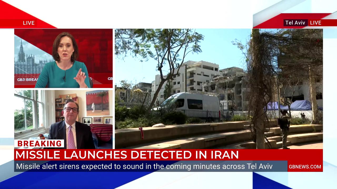 Video thumbnail for GB News interview HALTED by air raid sirens in Tel Aviv as Israel braces for more Iranian strikes - WATCH