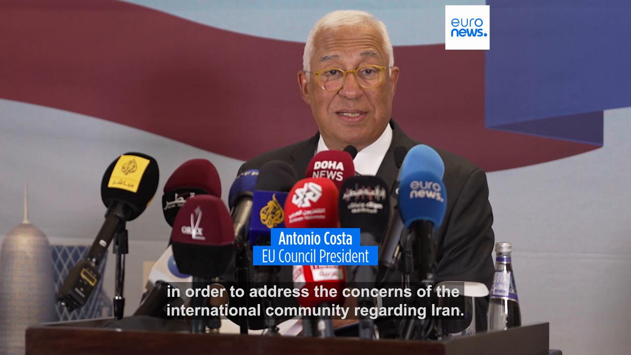 Video thumbnail for EU pursues 'deeper and stronger' partnerships with Gulf states, Costa tells Euronews in Doha
