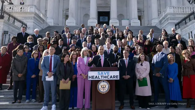 'Video thumbnail for Democrats plan to go around Speaker Johnson, force vote on ACA tax credits'