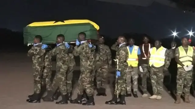'Video thumbnail for Ghana government receives remains of ministers killed in helicopter crash'