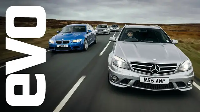 Video thumbnail for BMW M3 v Mercedes C63 v Lexus IS F v Audi RS4: £30k V8s go head-to-head