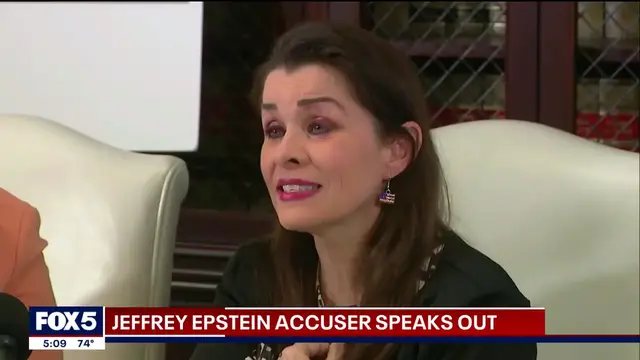 'Video thumbnail for Jeffrey Epstein accuser speaks out'