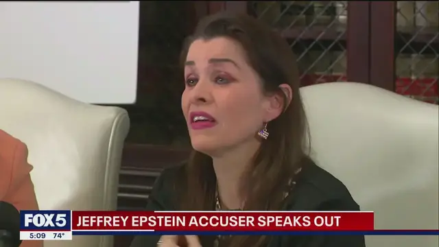 'Video thumbnail for Jeffrey Epstein accuser speaks out'