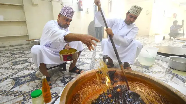 Video thumbnail for Omani HALWA FACTORY TOUR!! Making Oman's #1 SWEET in Nakhal, Oman!!