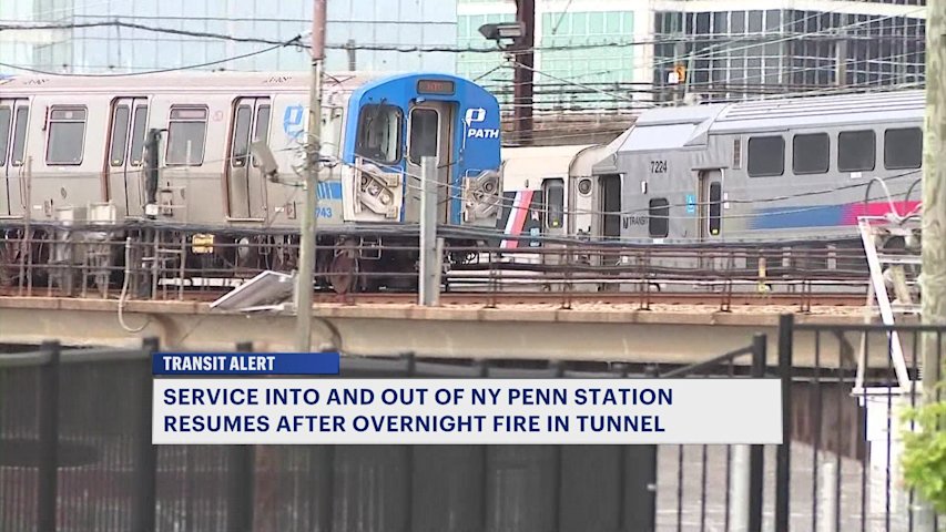 Video thumbnail for NJ Transit riders advised to expect delays this weekend following train tunnel fire
