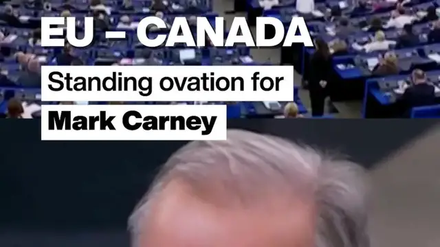 Video thumbnail for EU – Canada: Standing ovation for Mark Carney