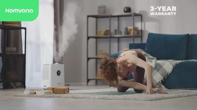 Video thumbnail for Homvana Humidifiers for Bedroom Large Room, 6.5L Top-Fill Warm & Cool 360° Rotatable Mist Ultrasonic Humidifier