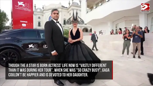 Video thumbnail for Lady Gaga is in her element as a mother.