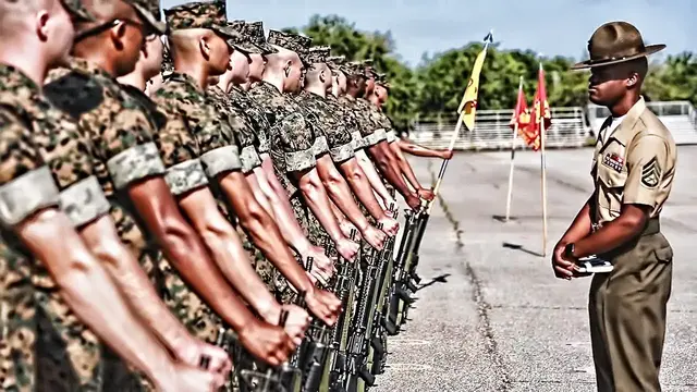 'Video thumbnail for USMC Recruits Final Drill Inspection Parris Island (2019)'