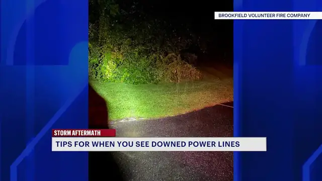 Video thumbnail for Brookfield FD warns residents of downed power lines in wake of storm