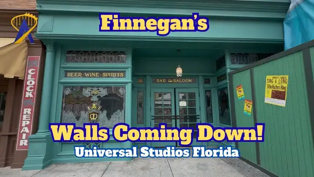 Video thumbnail for Finnegan's Refurb Seemingly In Final Stages As Walls Start Coming Down at Universal Studios Florida