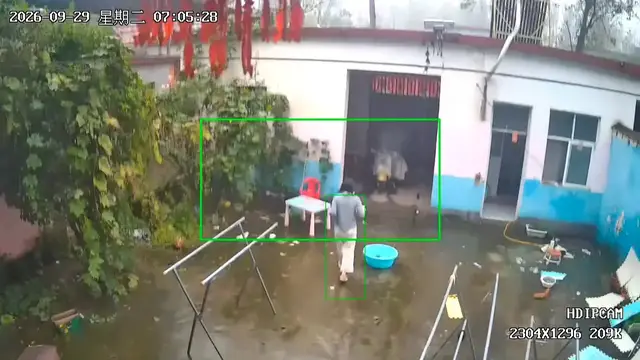 Video thumbnail for Woman slips on wet backyard while carrying cups in Henan, China